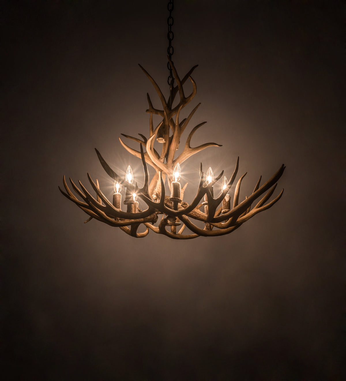 8 Light Tall Mule Deer Antler Chandelier - AWC-3