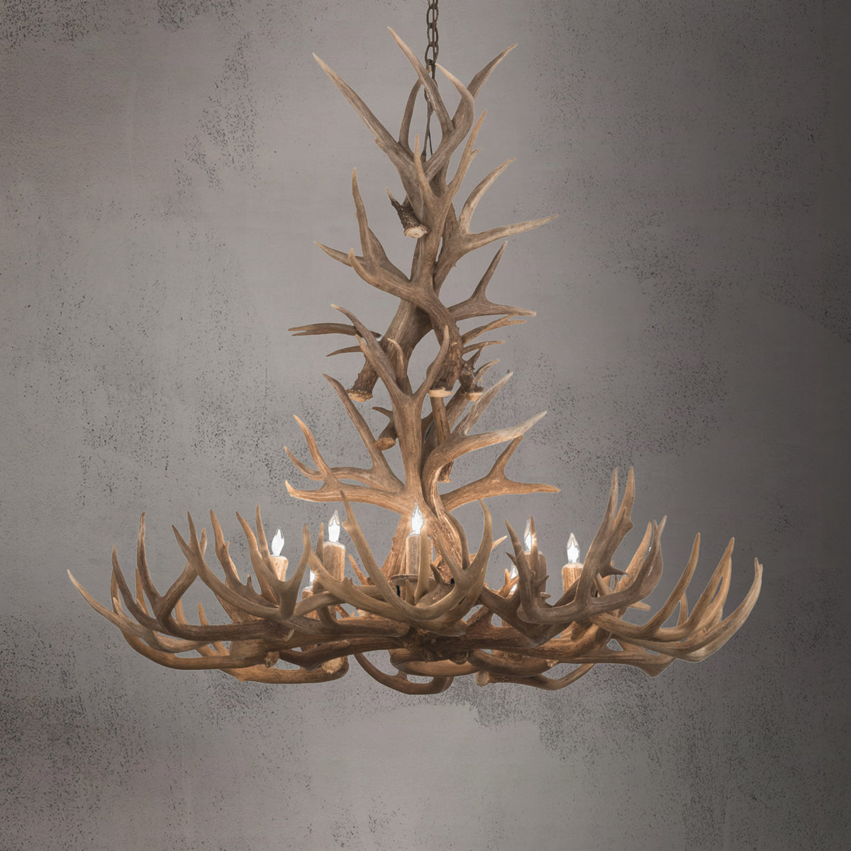 The Kennedy 12 Light XL Mule Deer/Whitetail Antler Chandelier