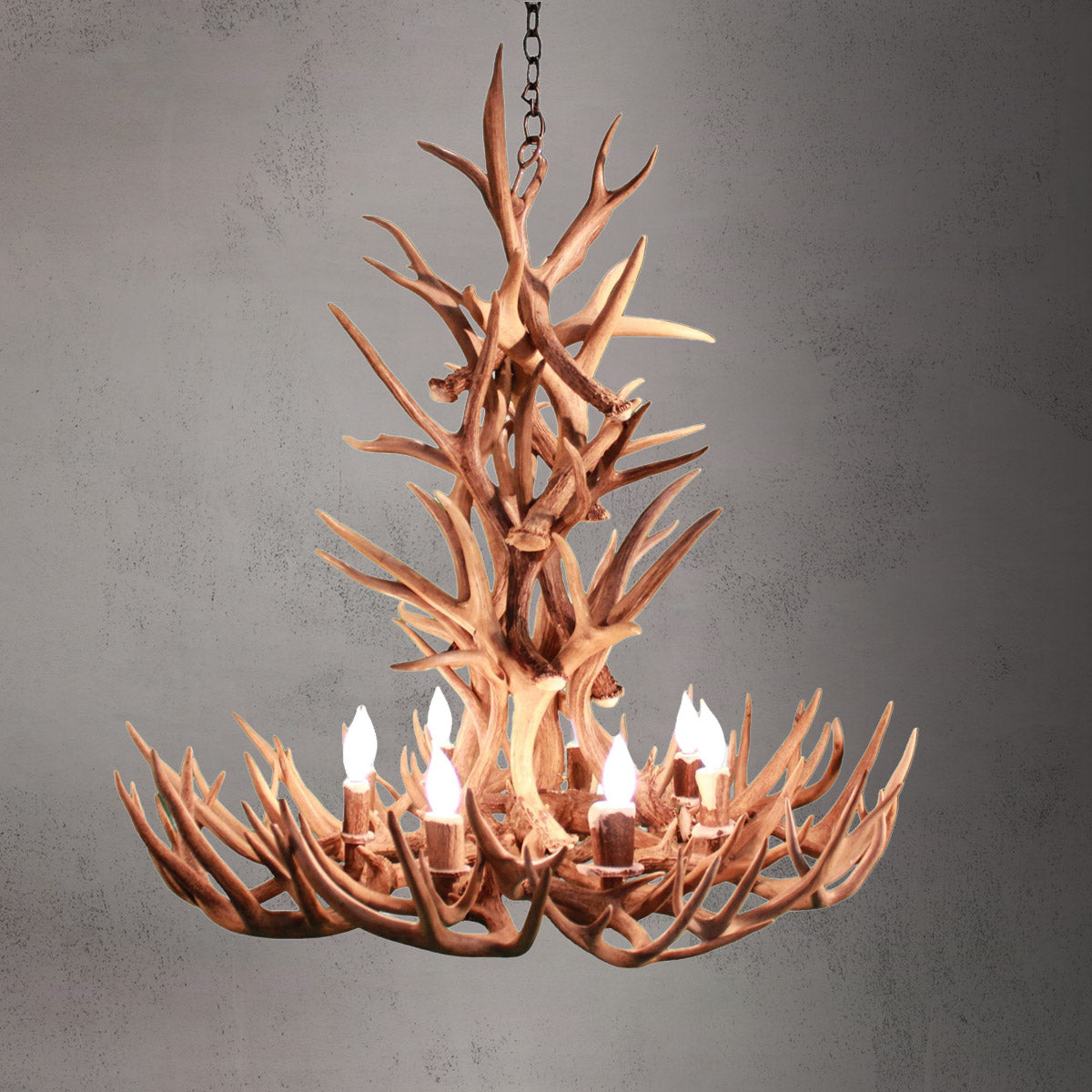 8 Light XL Whitetail/Mule Deer Chandelier - AWC-12