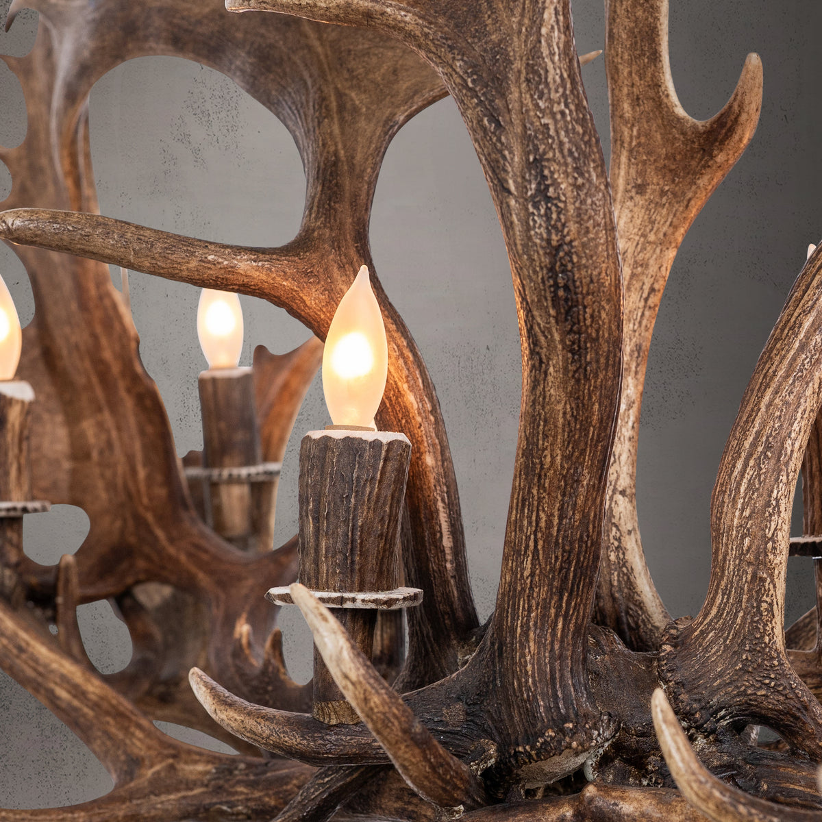 8 Light Elongated Fallow Antler Chandelier