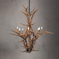 8 Light Inverted Elk Antler Chandelier