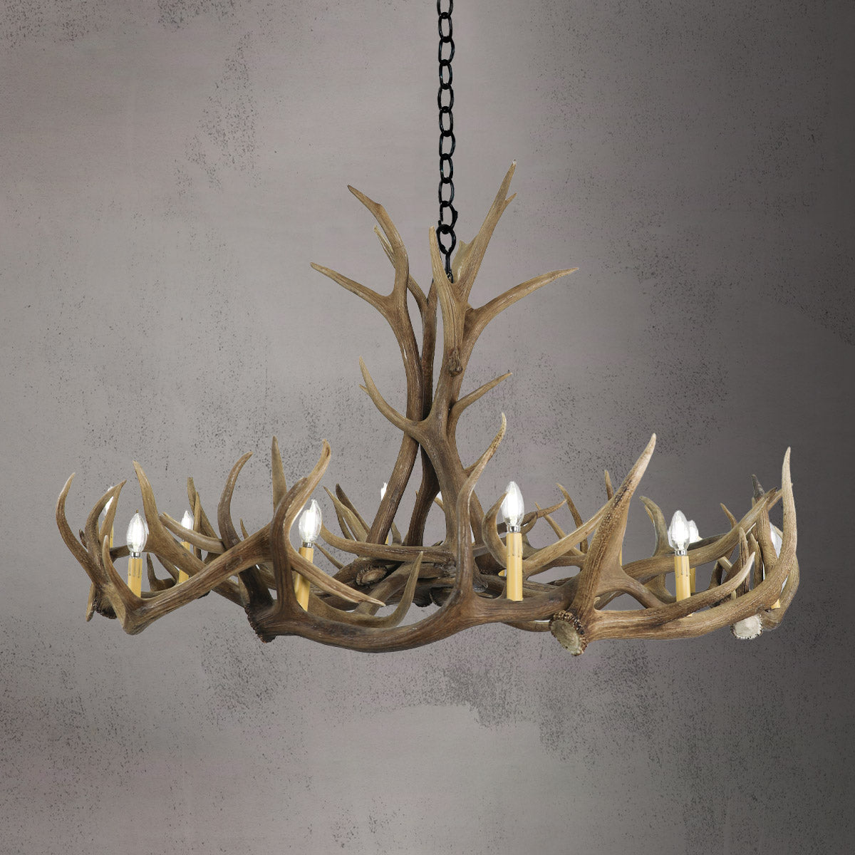 12 Light Elk Antler Chandelier - The Denali AWC-33