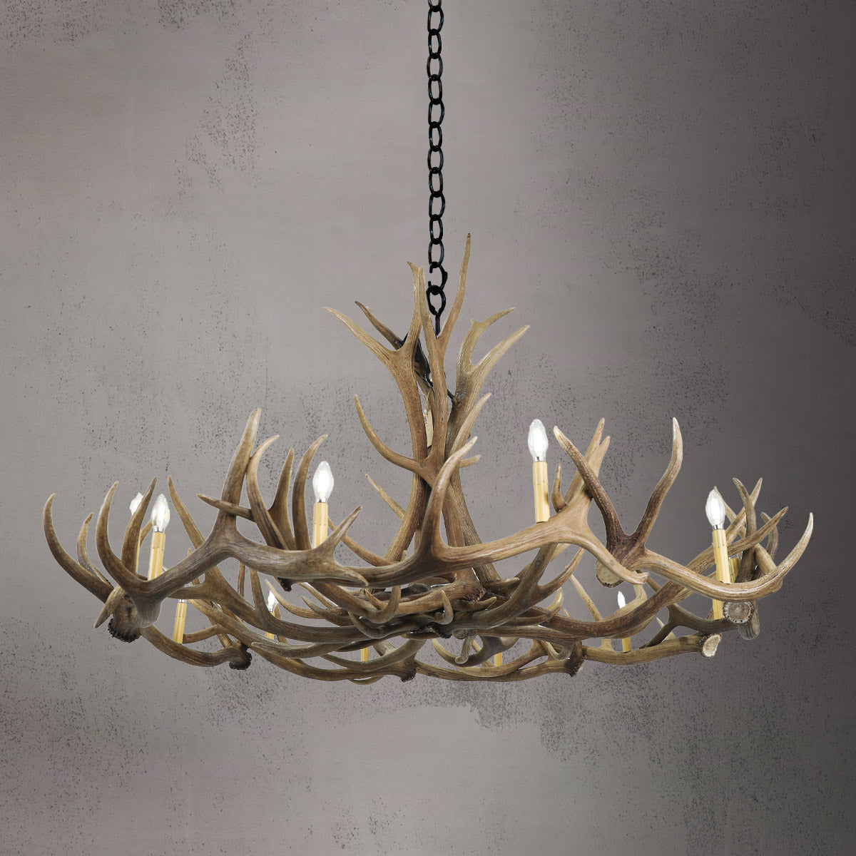 12 Light Elk Antler Chandelier - The Denali AWC-33