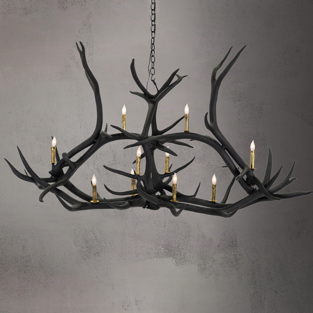 10 Light Crossbar Elk Antler Chandelier - AWC-36 – AntlerWorx