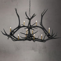 10 Light Crossbar Elk Antler Chandelier - AWC-36
