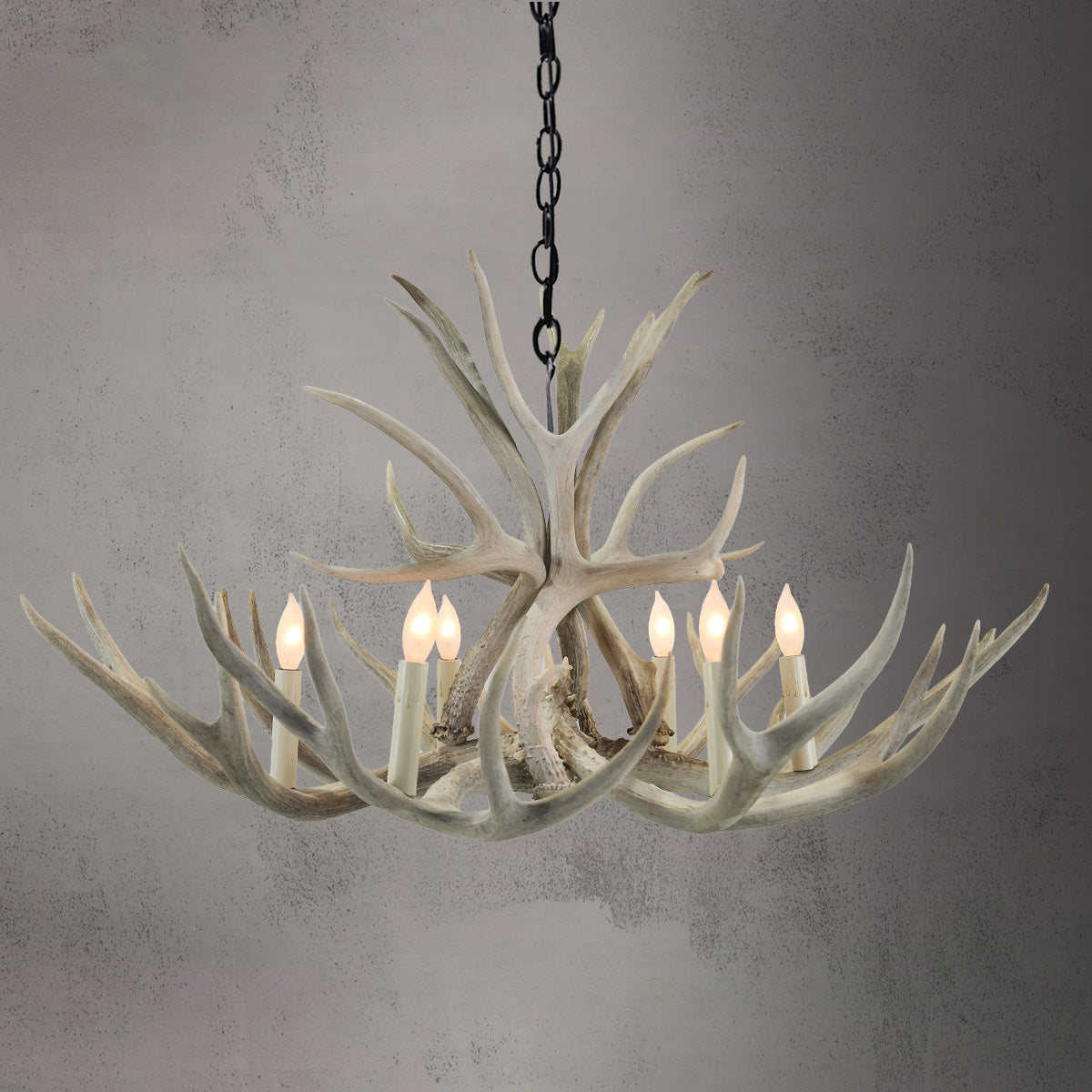 6-Light-Mule Deer-Chandelier-AWC-38