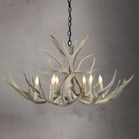 6-Light-Mule Deer-Chandelier-AWC-38