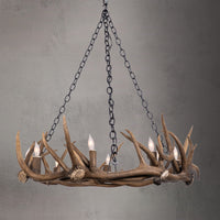 8 Light Elk Ring Chandelier
