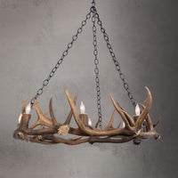 8 Light Elk Ring Chandelier