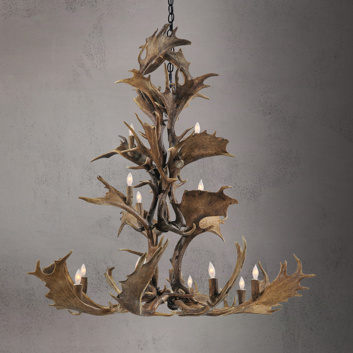18 Light Elk & Fallow Chandelier - AWC-85