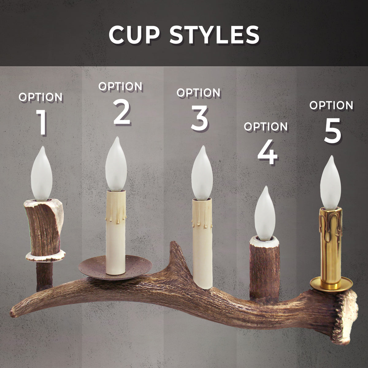 8 Light Inverted Elk Antler Chandelier