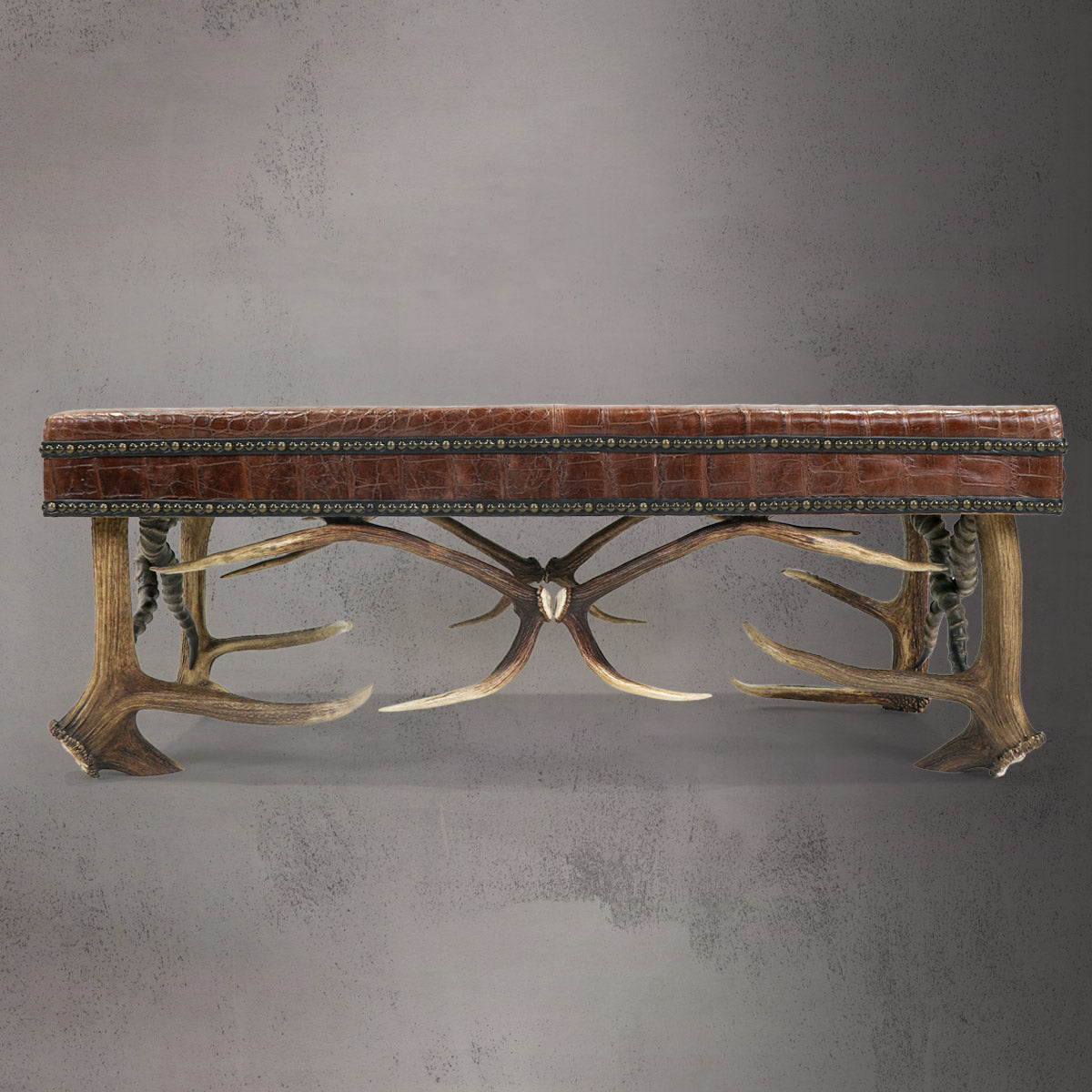 Antler Bench w/Cowhide B-1 & B-2