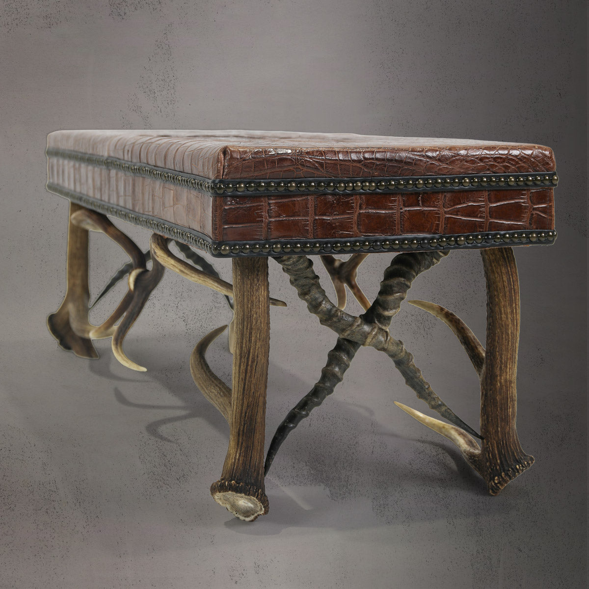 Antler Bench w/Cowhide B-1 & B-2
