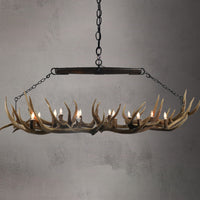 Linear Elk and Yoke Chandelier - AWC-262