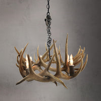Linear Elk and Yoke Chandelier - AWC-262