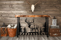 AntlerWorx Elk Aspen Wood Table Brown Finish 30 in. H x 50 in. W