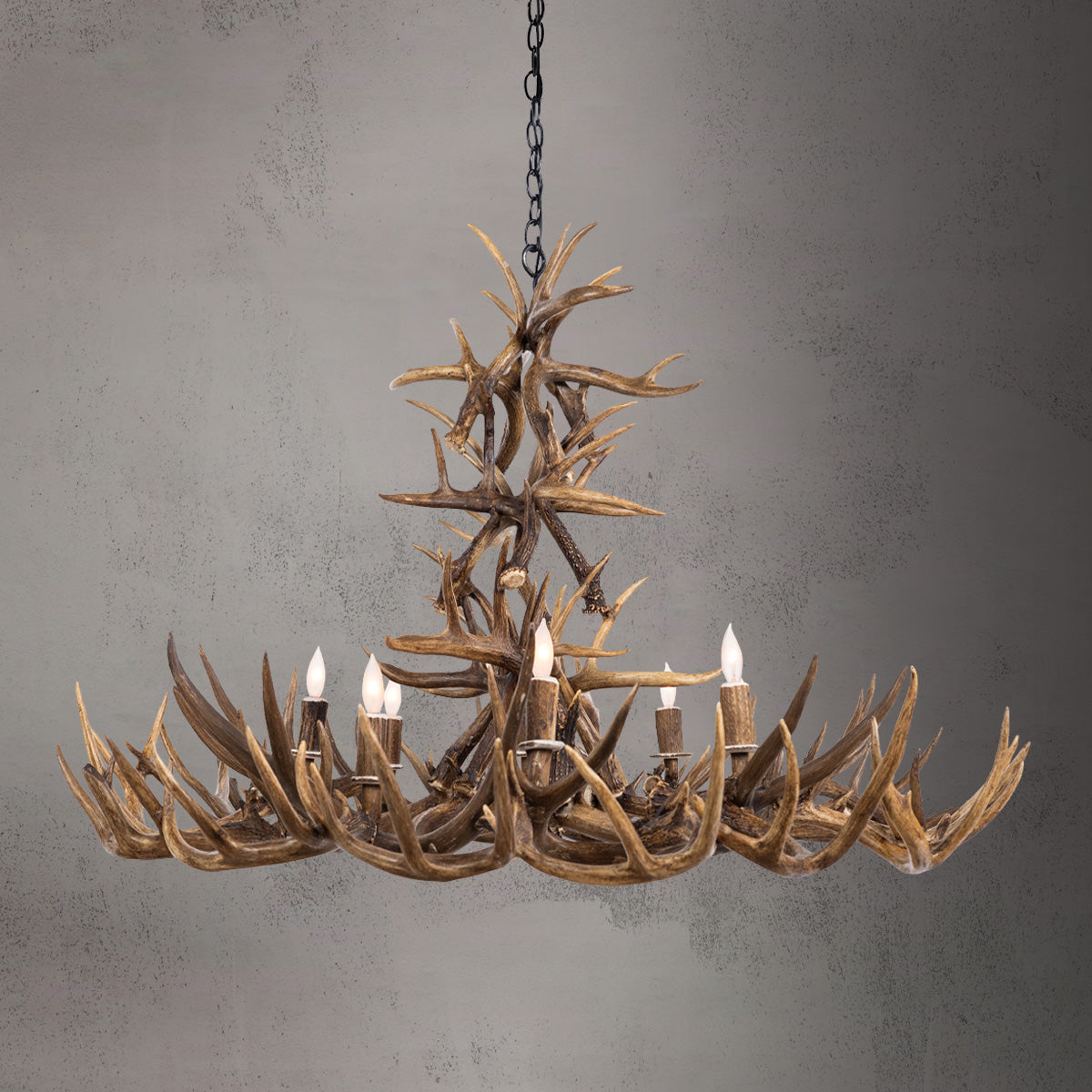 10 Light Whitetail Cascade Antler Chandelier SKU-106