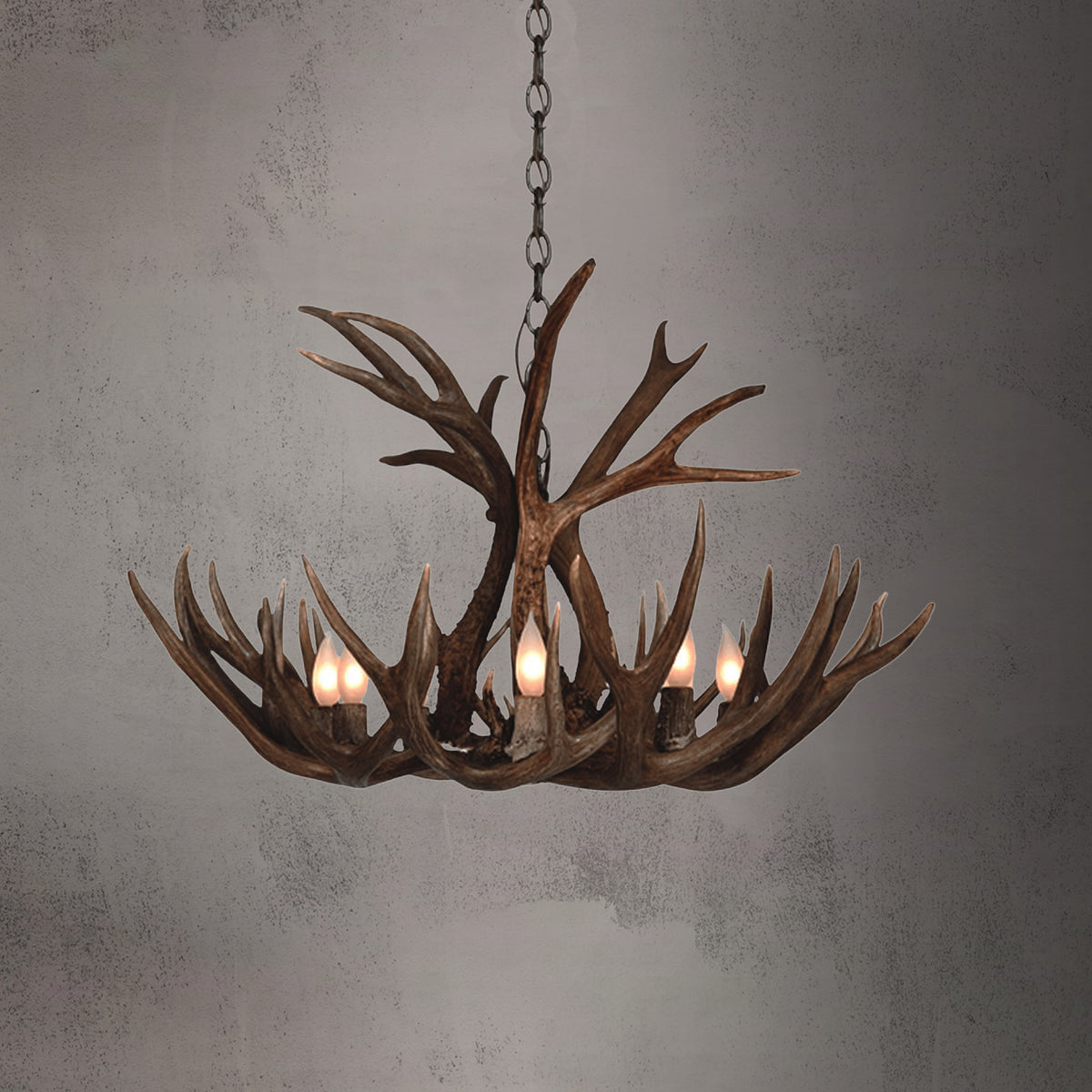 8 Light Medium Mule Deer Antler Chandelier SKU-65