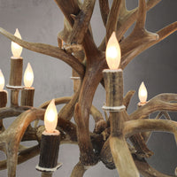 Oblong Inverted Mule Deer Antler Chandelier - SKU-77