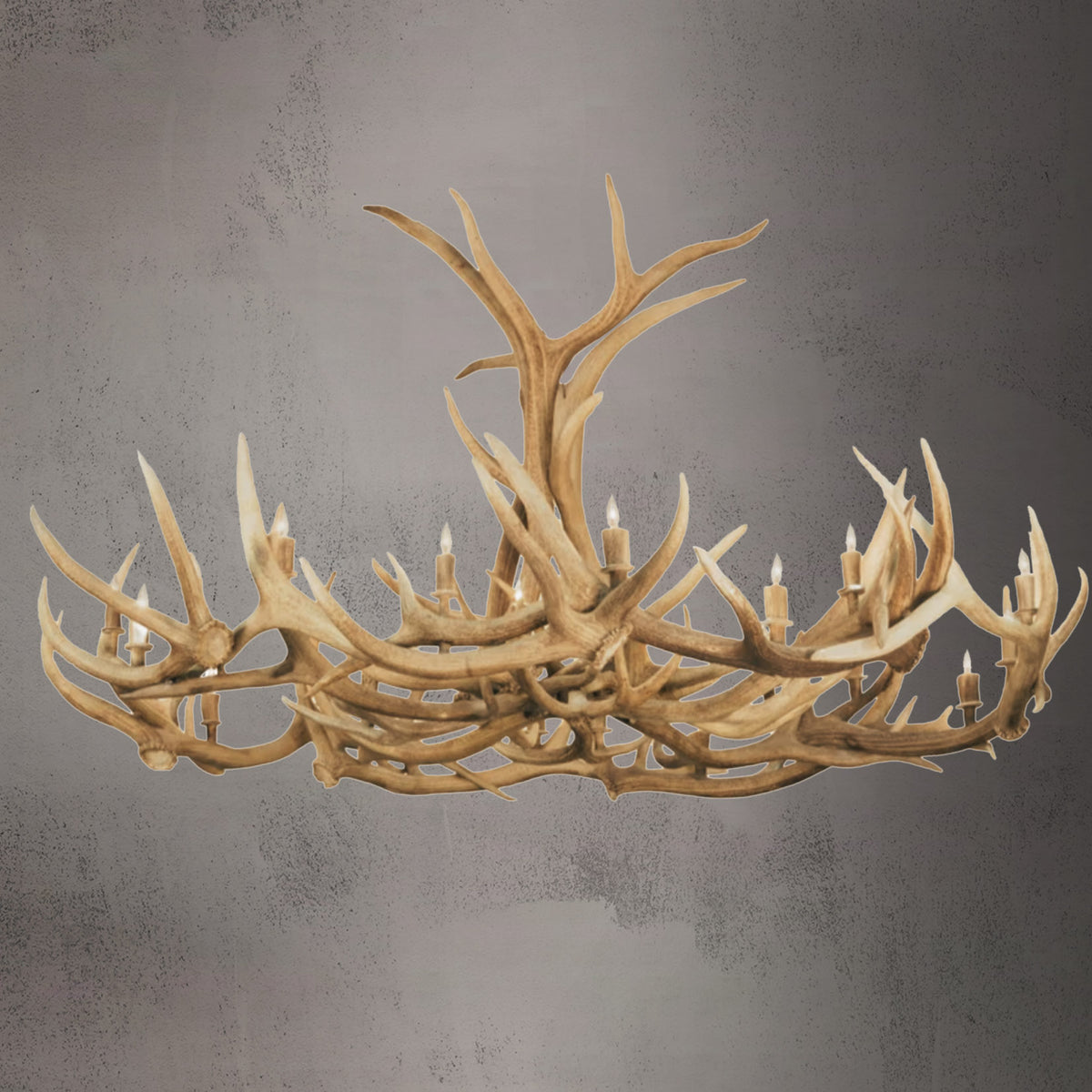 12 Light Elk Antler Chandelier - The Denali AWC-33