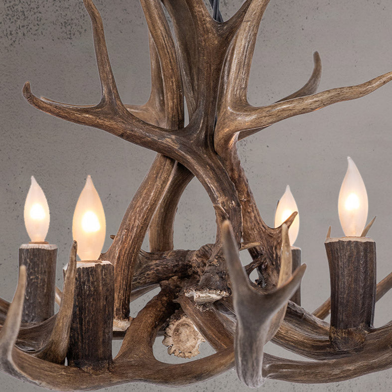 4 Light Mule Deer Antler Chandelier - AWC-9