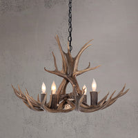 4 Light Mule Deer Antler Chandelier - AWC-9