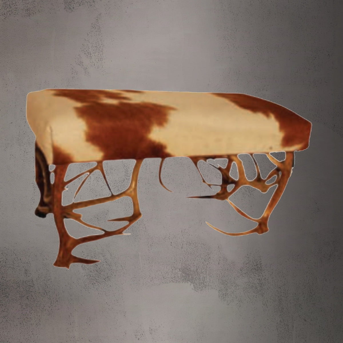 Antler Bench w/Cowhide